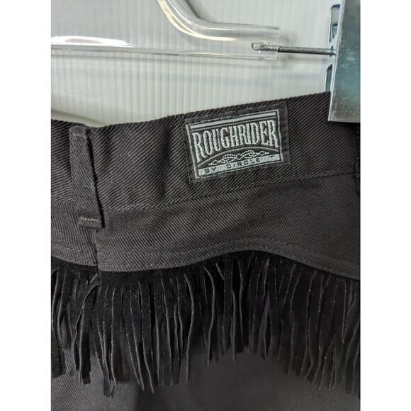 Vintage Roughriders by Circle T Black Jeans High Rise Velvet Fringe 28" Waist - Picture 8 of 11